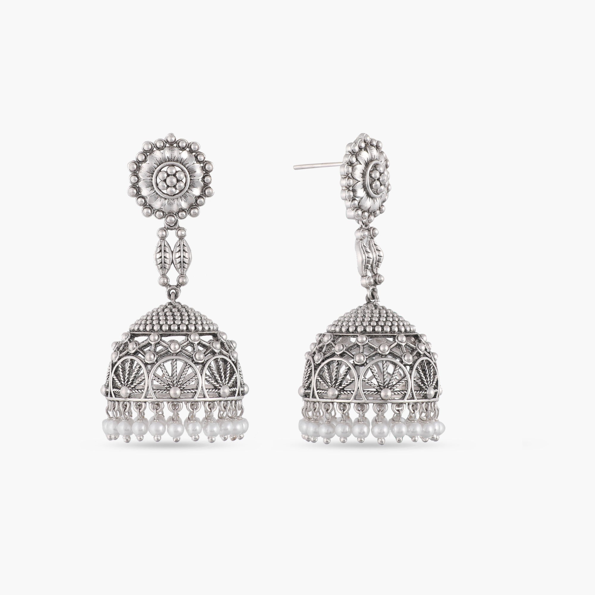 Buy Amrapali Silver Jhumka Earrings Online in USA with Tassels – Pure  Elegance